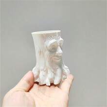 Face Tree Stump Pen Holder Ornament, Size 3.15inch * 2.56inch * 2.6inch, Desktop Stationery Storage Ornament, Office Desk Decor Ornament - 1PC - View 7