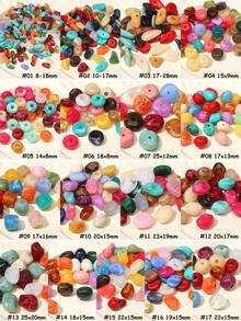30pcs Mixed Color Marble Pattern Irregular Acrylic Imitation Stone Loose Bead For DIY Bracelet Necklace Earring Keychain Jewelry Making Craft Supplies - Random Color Mixing - View 6