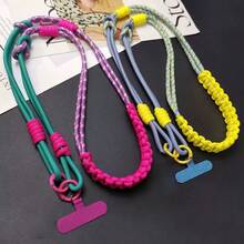1PC Floral 2-Strand 3-In-1 Braided Crossbody Phone Lanyard, Adjustable Floral Braided Phone Strap, Dual-Use Crossbody Bag And Wrist Strap, Vibrant Color Durable Nylon, Suitable For All Phones, Perfect For Outdoor Activities, Metal Buckle, Random Color - Multi-color Woven Crossbody Strap - View 1