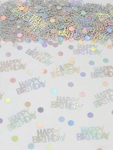 100/50/20pcs "Happy Birthday" Iridescent Glitter Confetti – Table Decorations For Birthday Parties, Party Decor, And Party Supplies - Multi-color - View 3