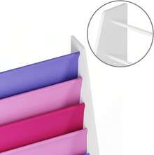 Sling Bookshelf For Kids, Childrens Bookcase For Kids Room, 4-Tier Toddler Book Shelf Organizer, Easy Access Child Book Storage Rack For Nursery - Pink+Purple - View 4