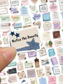 100PCS Encourage Notes Stickers – Inspirational Motivational Positive Affirmation Decals – Aesthetic Vintage Pastel Boho Stickers For Journal, Scrapbook, Guitar, Notebook & DIY - Multicolor - View 5