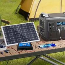 30W Portable Solar Panel Kit For Garden And Villa, Optional 100A Controller, 12V-18V-24V Output, USB 5V Solar Charger, Suitable For Power Bank, Phone, Watch, Home Solar Panel, Whole House Solar Panel, Solar Power Bank - Black - View 4