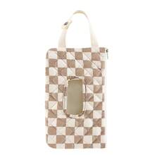Quilted Fabric Storage Bag, Hanging Portable Makeup Bag, Pull-Out Travel Portable Handheld Storage Tissue Box, Tissue Storage - Multicolor - View 6