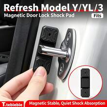 2/4 Magnetic Car Door Lock Cushions, Anti Fall Door Noise Reduction Shock Absorbers, Model Y Rubber Free Door Lock Protection Accessories - A229 - View 1