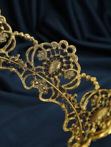 Vintage Gold Purple Crystal Bridal Crown Tiara Wedding Hair Accessories Women Bride For Bachelorette Party Prom Pageant - Purple - View 7