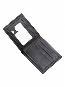 SHABILI New Men's Short Wallet, Youth Minimalist Multi-Slot Card Holder, PU Retro Premium Style - Coffee - View 3