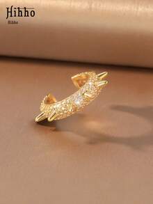 Hihho 1pc European & American Cool Style Copper Plated Full Zirconia ...