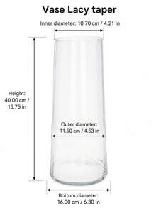 Large XXL Transparent Lacy Glass Vase – A Versatile Glass Vase For Bouquets And Cut Flowers; A Decoration For Tables, Sideboards, And Windowsills; Suitable For Homes, Offices, Restaurants, And Gifting; Simple, Elegant Design - Lacy - View 7