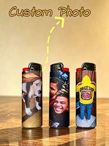 1/2/5/10pcs Customized Personalized Photo Lighter Packaging Stickers (Lighter Not Included), Upload Your Photo And Personalized Pattern To Create Exclusive Design, Decorate And Beautify Pocket Lighter Appearance, Can Print Brand Logo And Merchant Slogan - Multicolor - View 7