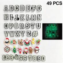 49Pcs Christmas Luminous Number & Letter Shoe Charm Kit, Creative DIY Charms For Party & Daily Deco - Multicolor - View 3