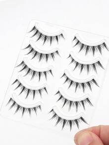 5 Pairs Natural Cartoon Transparent False Eyelashes, Cartoon Style, Cosplay, Soft And Curly, Suitable For Beginners, Daily Wear, Party And Date Occasions, Eyelashes, False Eyelashes - Black - View 2
