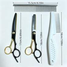 Premium Pet Grooming Scissors Set - Stainless Steel Scissors, Suitable For Dogs And Cats – Includes Curved Scissors + Thinning Scissors + Steel Comb + Storage Box + Pin Comb, Pet Grooming Tools - View 9
