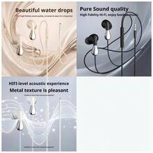 3pcs/Set Earphone In-Ear Berkabel Bentuk Tetesan Air Estetis, Desain Modis, Antarmuka 3.5mm/Type-C Opsional, 3 Warna Berbeda, Cocok Sebagai Hadiah, Dilengkapi Mikrofon - View 19