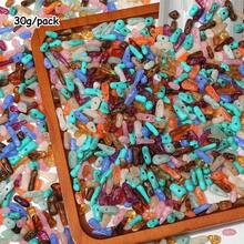 30pcs Mixed Color Marble Pattern Irregular Acrylic Imitation Stone Loose Bead For DIY Bracelet Necklace Earring Keychain Jewelry Making Craft Supplies - Random Color Mixing - View 13