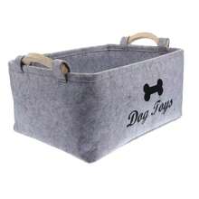 Felt Pet Toy Box, Dog Toy Box, Storage Basket Box Organizer - Perfect For Organizing Pets - Black - View 4