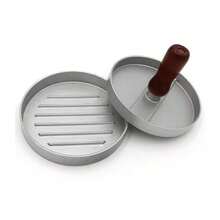Burger Patty Press, Round Manual Meat Press, Kitchen BBQ Tool, Perfect For Kitchen And Camping - Black and Gray - View 3