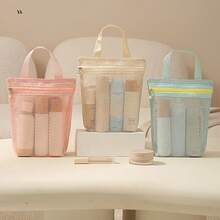 [Tas Penyimpanan Koper] Tas Kosmetik Penyimpanan Koper Genggam Jaring, Kapasitas Besar, Tas Penyimpanan Perlengkapan Mandi Perjalanan Multi-Fungsional Kelas Atas - MultiWarna - View 4