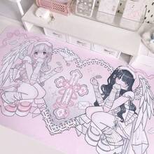 Pink Angel Anime Sexy Girls Y2K Anti-Slip Rubber Mouse Pad Kawaii Desk Mat Laptop Gaming Extended PC Gamer Cabinet Mousepad XXL Keyboard Rug Carpet - View 1
