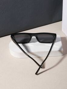 1 PC Men's Square Fashion Glasses Solid Color Lightweight Frame PC Material Casual Business Style For Driving Commuting Outfit With Glasses Box - Multicolor - View 8