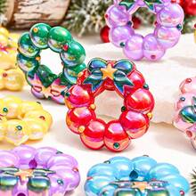 5/10PCS Christmas Wreath Beads Random Color 38x39mm Sparkling AB Bowknot Wreath Beads For Jewelry Making Holiday DIY Craft - Mixcolor - View 6