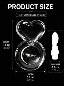 10/30/50pcs Heart-Shaped Silicone Earring Backs, Suitable For Heavy Earrings, Invisible Lifting Support Pads, Prevent Ear Lobe Sagging, Secure Ear Studs And Dangle Earrings Lifter - Clear Heart Ear Backs - View 4