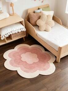Sweet Ins Style Bedroom Decor Carpet, Irregular Floral Shape Rug, Pink Velvet Soft Bedside Mat, Suitable For Bedroom, Closet, Study, Living Room, Rea - Multicolor - View 2