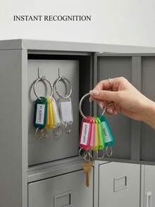 1pc/10pcs Transparent Colorful Keychain With Large Opening Ring, Key Organizer Storage Label Tag - Multicolor - View 8
