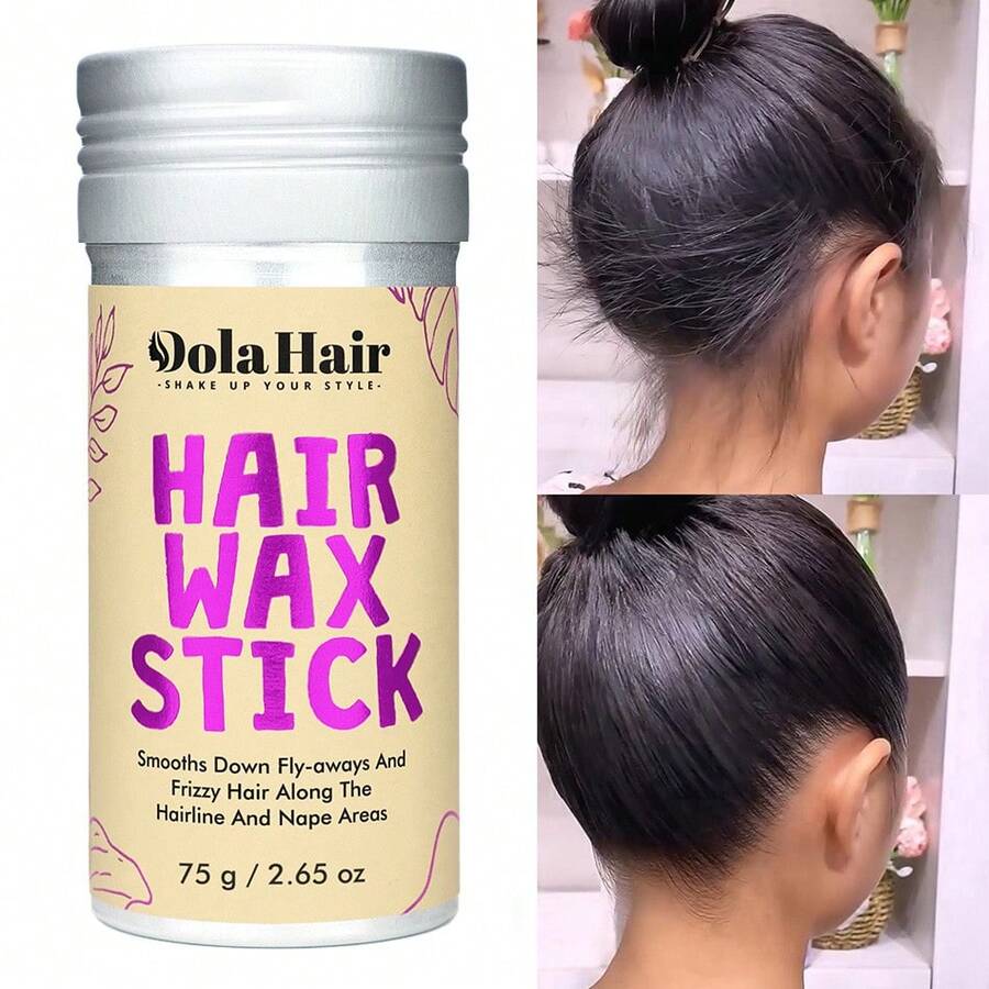 Dola Hair Wax Stick Penata Rambut 75g, Cocok untuk Mengontrol Rambut Kusut dan Sulit Diatur pada Ujung Rambut Alami atau Wig, Tidak Berminyak, Juga Dapat Digunakan untuk Mengontrol Rambut Kusut dan Menata Ujung Rambut Keriting.
