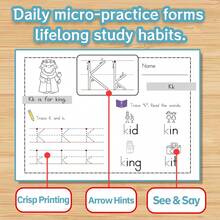 English Phonics & ABC Learning Notebooks, Alphabet Letter Recognition, Beginning Sounds, Letter Matching, Spelling And Early Reading Practice, Cute Dog Theme, Educational Activity Worksheets For Home And Classroom - Phonics & ABC Learning - View 3