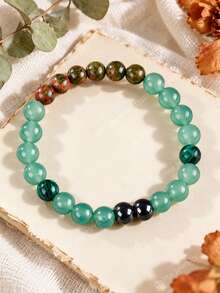 Good Luck Bracelet: Green Aventurine Money, Abundance & Prosperity, Success, Opportunity,Boho Style Energy Healing Jewelry For Women Men For Vacation - Multicolor - View 2