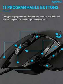 Logitech G502 HERO遊戲滑鼠 有線版 搭載25K感應器 11鍵可編程 5組配重塊隨心配重 LIGHTSYNC神光同步 RGB流光燈效 適用於桌上型電腦/筆記本 - 查看 5