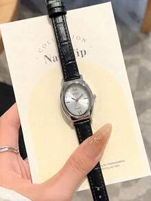 gedi 1件女款皮革錶帶手錶，圓形彩色水鑽小錶盤，適合日常穿戴、派對、通勤、旅行與日常配戴 - 白色 - 查看 4