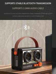 TOKQI Speaker Bluetooth Nirkabel dengan Kabel Pengisian Daya, Subwoofer Audio Nirkabel Portabel, dengan Slot USB/Kartu TF, Mendukung Suara Surround 3D, Kompatibel dengan Smartphone, Tablet, TV, Komputer, Cocok untuk Mobil/Dalam Ruangan/Pesta Dansa/Bersepeda, Ideal untuk Penggunaan di Luar Ruangan - View 8