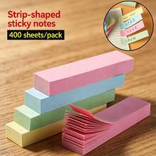 Macaron Colorful Long Sticky Notes, Home Memo Note Paper, Book Index Tabs, Self-Adhesive Writable Marker Strips - Multicolor - View 4