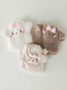 1 Pair Cute Cartoon Sheep Leg Sets Fuzzy Leg Warmers With Red Bowknot, Fluffy Boot Toppers For Winter Snow Boots - Multicolor - View 10
