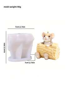 3D Mouse Holding Cheese/Corn Silicone Mold Suitable For Resin Casting, Candle Making And Clay Crafts - Cheese Mouse Mold With Fine Texture Suitable For DIY Pen Holder, Wax Art, Resin Crafts And Holiday Decoration - Cheese Mouse Mold - View 7