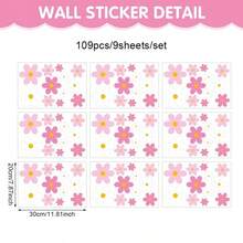 1 Set Pink & White Daisy Wall Stickers, Boho Style, PVC Material, Irregular Floral Shape, Mixed Flower Pattern Details, Removable Self-Adhesive Wall Decals, Suitable For Bedroom, Window, Cabinet And Home Wall Decoration, All-Season Home Decor - A - View 6
