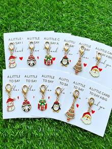 6/12 Sets Christmas Keychain Pendants, Thank You Theme Pocket Hug Gift Set, Unique Thank You Gift, Memorial Gift, Friendship Gift, Cute Pendant, Suitable For Coin Purse, Backpack And Car Key Decoration - Multicolor - View 8