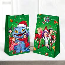 KPop Demon Hunters 12Pcs/24Pcs Character Print Paper Gift Bags With Matching Stickers, Stylish Anime Figure Pattern Treat Goodie Bags, Heavy‑Duty Paper Favor Bags For Gathering Get‑Together Snack Candy Present Packaging, Multi-Functional Decorative Storage Packaging Bags, Used For Event Table Decoration, 4 Unique Vibrant Artistic Patterns, Foldable And Reusable Gift Storage Bags - Multi-color - View 4