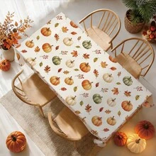 1 cái khăn trải bàn họa tiết bí ngô và lá mùa thu, phong cách tối giản, chống bám bẩn, trang trí bàn ăn thanh lịch, phù hợp trang trí bàn Giáng sinh, khăn trải bàn dã ngoại, lễ kỷ niệm, tiệc cưới, tiệc sinh nhật, bàn ăn hàng ngày, trang trí bếp và phòng ăn, dùng cho mọi mùa, trang trí nhà cửa - trắng - Xem 6