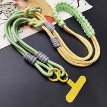 1PC Floral 2-Strand 3-In-1 Braided Crossbody Phone Lanyard, Adjustable Floral Braided Phone Strap, Dual-Use Crossbody Bag And Wrist Strap, Vibrant Color Durable Nylon, Suitable For All Phones, Perfect For Outdoor Activities, Metal Buckle, Random Color - Multi-color Woven Crossbody Strap - View 5