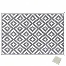 Foldable Outdoor Rug Large 150*245cm Lightweight Portable Garden Camping Party Beach Outdoor Essential Easy Clean Compact Storage, Suitable For Entrance, Balcony, Garden, Outdoor, Yard, Living Room, All Seasons Soft Rug Mat, Home Decor - 150*245cm - View 1