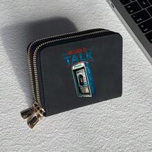 Vintage 90s Telephone Print Card Holder Lightweight Wallet, Suitable For Women's Daily Use, Double Zipper Mini Wallet/Coin Purse/Card Holder - Multicolor - View 12