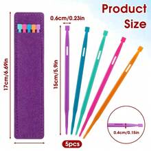 5Pcs/Set Household Multifunctional Colored Sewing Tool Rubber Band Threading Tool For Sewing Craft Project - 5-piece Set + Storage Bag - View 2