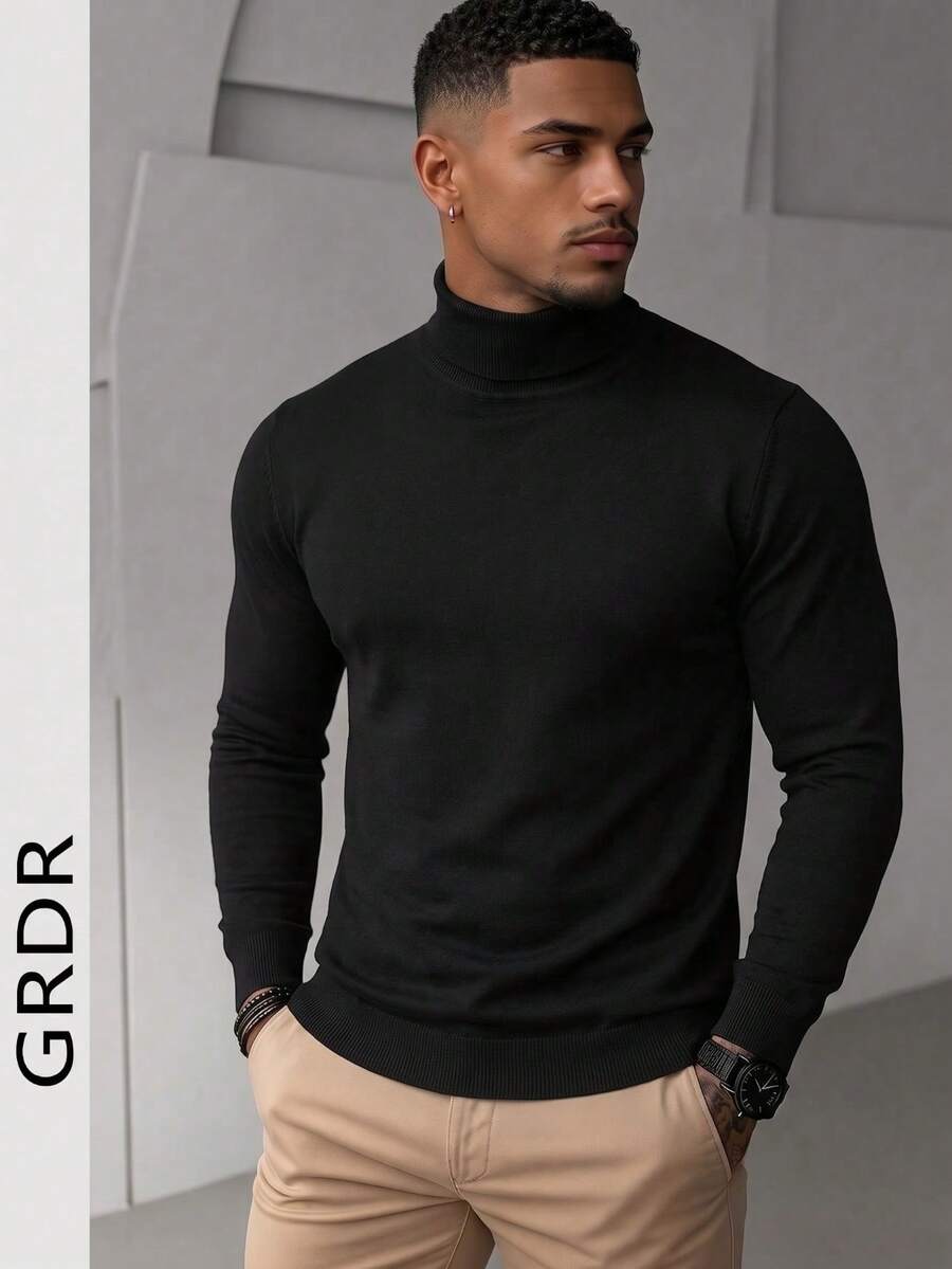 GRDR Men's Autumn/Winter High Neck Knit Sweater