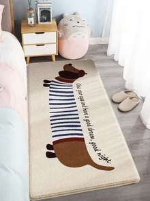 1pc Dachshund Letter Pattern Rug, Bedside Rug, Christmas Decor Rug, Home Decor, Skin-Friendly Comfortable, Washable Rug, Doormat, Bathroom Mat, Living Room Decor, Bedroom Decor Rug, Bedroom Rug, Bathroom Decor Rug, Bathroom Mat, Study Room Closet Decor - A - View 3