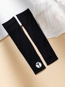 1pair Ladies Luminous Butterfly Ice Silk Sun Protection Arm Sleevesy2k - Black - View 9