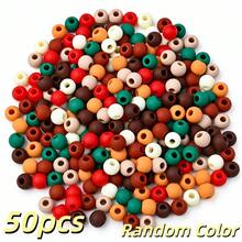 50/100pcs Manik-Manik Akrilik Matte Lubang Besar, Manik-Manik Spacer Bulat Buram Warna-warni 10mm, Untuk Pembuatan Perhiasan DIY, Makrame & Perlengkapan Kerajinan Tangan - Warna acak - View 9