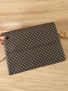 Fashionable Floral Print Handbag, Large Capacity Magnetic Multifunctional Portable Cash, Phone, Glasses, And Document Handbag - Coffee - View 10